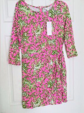 Lily Pulitzer Blaise Dress Romper SZ Large- Rousseau Pink Mane Character Energy